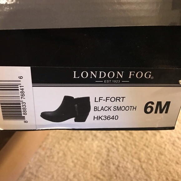 LONDON FOG Black Leather Bootie - Picture 5 of 5